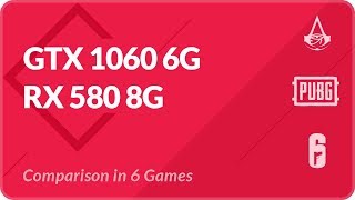 GTX 1060 vs RX 580 Benchmark in Assassin's Creed Origins, Rainbow Six Siege, PUBG, Call of Duty WW2