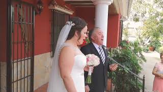 Ana y Javier. Padre se despide de la novia cantándole una canción de los ecos del Rocío