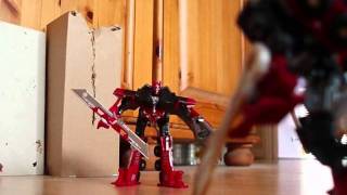 Transformers Optimus vs Sentinel fight stop motion