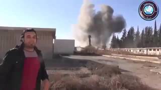 ЖЕСТЬ в СИРИИ! Налёт ВКС РФ на аэродром в  ДАМАСКЕ! Репортеру чуть не прилетело! Новости 25 12 2015