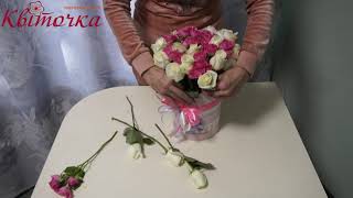 Цветы в шляпной коробке: мастер класс. 31 роза