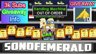 Collecting Wls from SSP Vend Profit ??? + 3k Subs Giveaway Info !!! | Growtopia