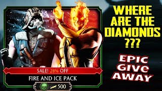 MK Mobile. HUGE Fire and Ice Pack Opening. Best or Worst Pack in the Game? Account Giveaway!