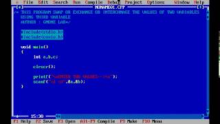 C Program to Swap or Exchange Values of Two Variables with Third Variable || By Gmone Lab