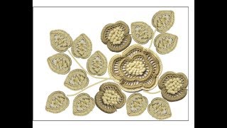 Ирландское кружево листики крючком Листик в технике фриформ  Irish lace leaf Вяжем по схемам