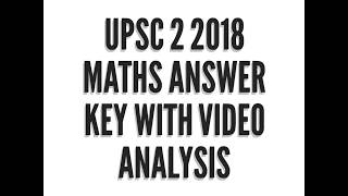 UPSC CDS 2 2018 Maths Answer Key Part 2 All Sets - New Careers Academy