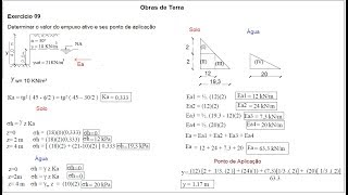 Obras de terra 09- Determinar o valor do empuxo ativo pelo método de Rankine