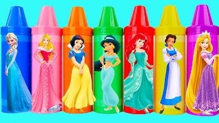 Learning colors with disney princess crayons