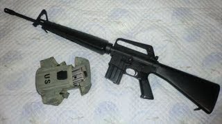 マルシン M16A1 モデルガン アルマイトカートで発火 (cap firing modelgun)