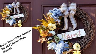 Dollar Tree | Dollar General Fall Wreath DIY | Rustic Glam
