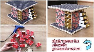 KİBRİT KUTULARININ HARİKA GERİ DÖNÜŞÜMÜ | Minyatür Çekmece Yapımı | How to Recycle Waste Matchbox
