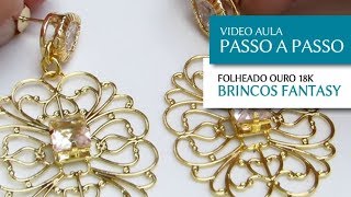 Passo a Passo Brincos Semijoia Fit Fantasy Zircônia - Pedra Mística