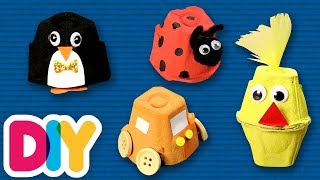 4 EASY CRAFTS you can do with EGG CARTONS | Fast-n-Easy | DIY Labs