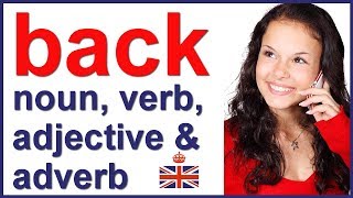 English word BACK - Noun, verb, adjective and adverb