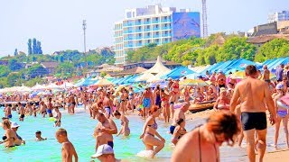 ЧЕРНОМОРСК - ЖАРА И ПЕРЕПОЛНЕННЫЙ ПЛЯЖ!!! СТОЛЬКО ЛЮДЕЙ ЕЩЁ НЕ БЫЛО!!!