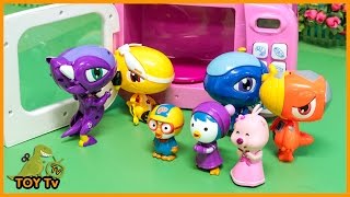 뽀로로와 친구들 마법의 전자렌지 공룡알 공룡 로봇 변신 놀이 애니메이션 Doll Pororo Color DIno Egg Transformers Robot Toys [장난감 TV]