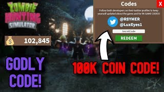 *INSANE* SECRET CODE | 100K COINS! Roblox Zombie Hunting Simulator