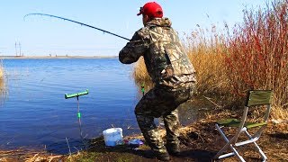 Ловля крупных карасей на фидер весной.