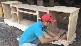 Amazing Woodworking Skills You Have Never Seen - How To Build a TV Cabinets Asian Style
