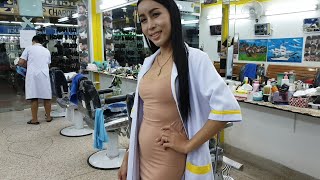 $3 STRAIGHT RAZOR SHAVE in Pattaya Thailand by Beautiful Ladyboy in Soi Buakow