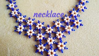 Beaded necklace.DIY. Цветочное колье.