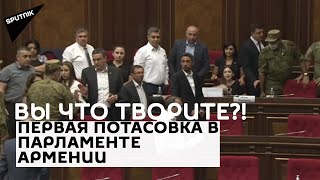 Беспрецедентная потасовка в армянском парламенте: женщину-депутата силком вывели из зала