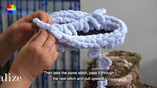 Alize PUFFY ile Ev Ayakkabısı - Making Home Shoes with Alize Puffy (English Subtitles)