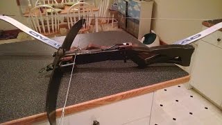 Homemade crossbow/breakdown re-curve made from set of ski's/ DIY
