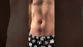 Belly button stretching!