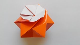 Коробочка в виде шестиугольной звезды оригами, Box in the form of six-pointed star origami