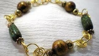 Beaded Spiral Wire Bracelet Tutorial
