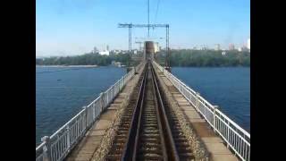 Мерефо-херсонский мост Днепропетровск - вид из последнего вагона