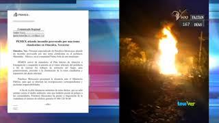 PEMEX atiende incendio provocado por una toma clandestina en Omealca, Veracruz