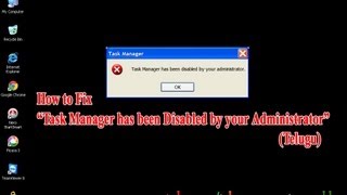 How to Fix "Task Manager has been Disabled by your Administrator" (Telugu)