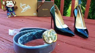 Gucci Belt and Christian Louboutin "So Kate" Heels