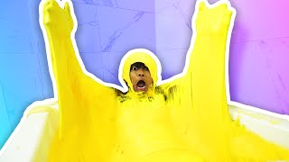 FLUFFY SLIME BATH CHALLENGE!