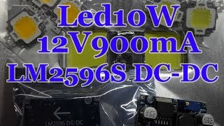Led 10W 900mA  12V DC - DC регулируемый модуль понижающий LM2596S 4-40V 3A с aliexpress