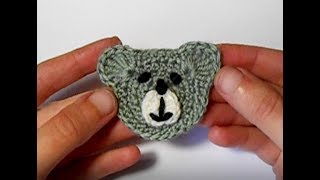 Аппликация крючком - Мишка. Мастер-класс для начинающих / Сrochet bear applique Tutorial