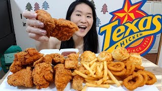 CHURCH'S / TEXAS CHICKEN! Fried Chicken, Honey Butter Biscuits, Onion Rings | Eating Show Mukbang