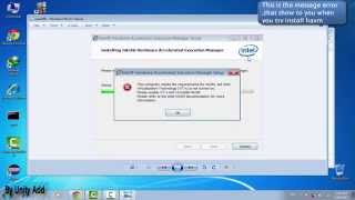 haxm error to install, this computer meets the requirements for haxm