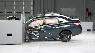 2015 Nissan Sentra driver-side small overlap IIHS crash test