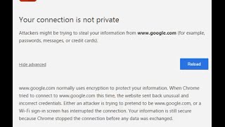 How to fix NET::ERR_CERT_DATE_INVALID Privacy error "Your connection is not private" Google Chrome