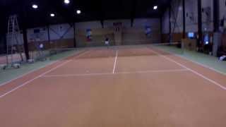 Tennis practice with GoPro HD Hero 3+ Black Edition mounted on head