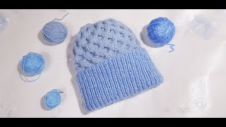 ВЯЖЕМ ШАПКУ с ДВОЙНЫМ ОТВОРОТОМ// УЗОР СОТЫ// МК для НОВИЧКОВ