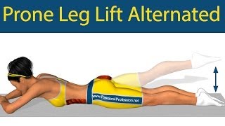 Pilates exercises: Prone Leg Lift Alternated