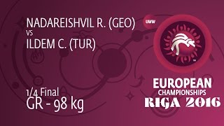 1/4 GR - 98 kg: C. ILDEM (TUR) df. R. NADAREISHVIL (GEO), 7-0