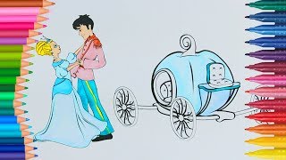Dowiedz się kolory i rysunek z Cinderella ? | Małych Rączek Kolorowanka dla Dzieci