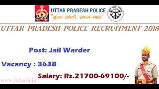 Latest Jail Warden vacancy 2018 in UP Police Recruitment 2018