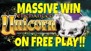 HANDPAY TIME!!! I GOT THE DREAM HIT ON ENCHANTED UNICORN SLOT MACHINE ON FREE PLAY!! AT SAN MANUEL