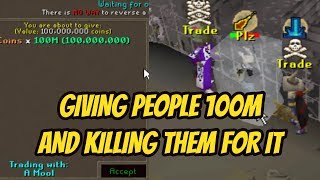Giving People 100M In The Wilderness And PKing Them For It